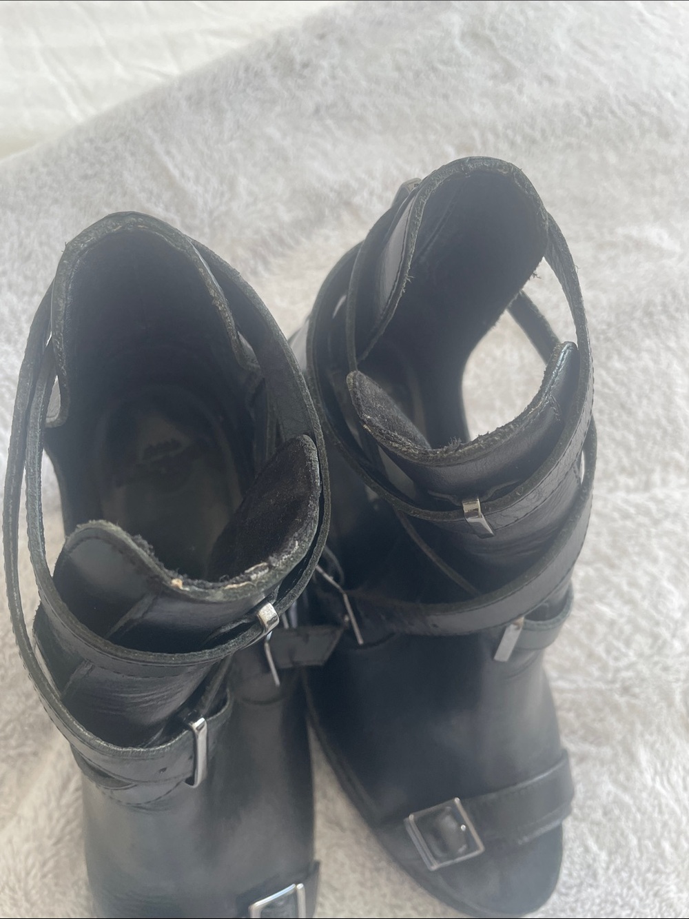 Dr. Martens Candice Black Brando Leather Cut Out Heel Ankle Boot Sandals US 8 - Picture 4 of 8